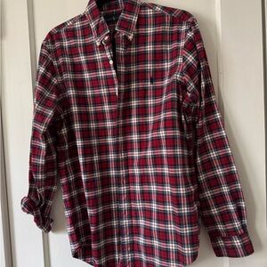 Ralph Lauren Red and White Plaid Button Down Shirt